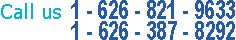 Call us on 1-626-821-9633